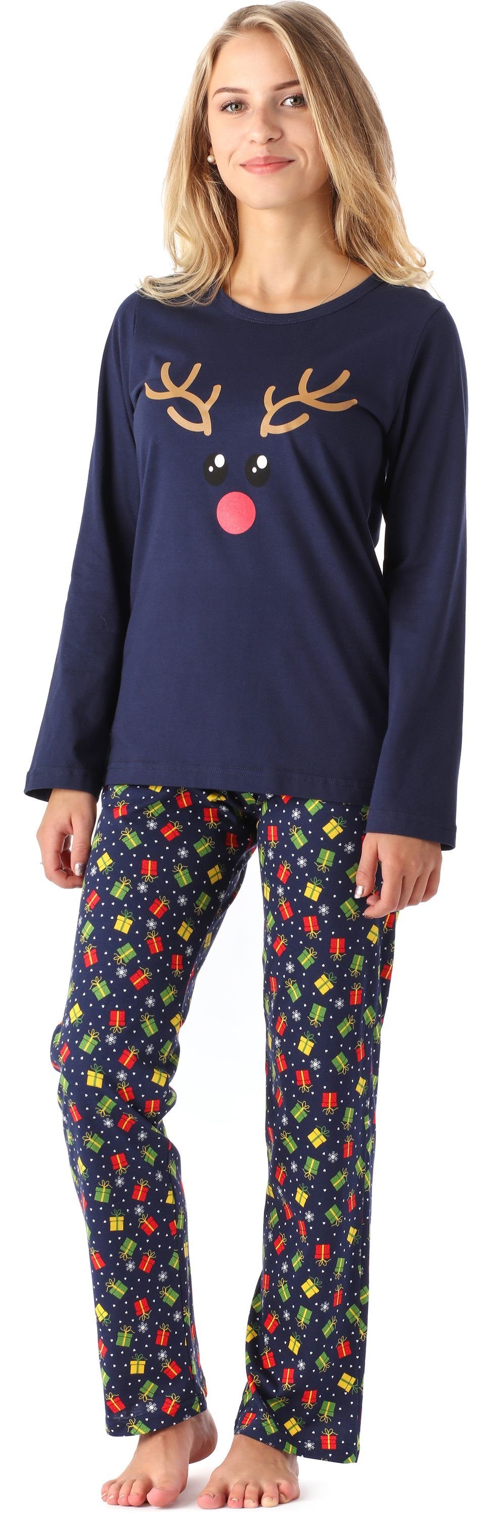 Merry Style Schlafanzug Damen Zweiteilieger Schlafanzug Pyjama Lang Winter MS10-192