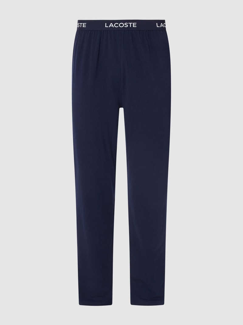 Pyjama-Hose mit elastischem Logo-Bund in dunkelblau