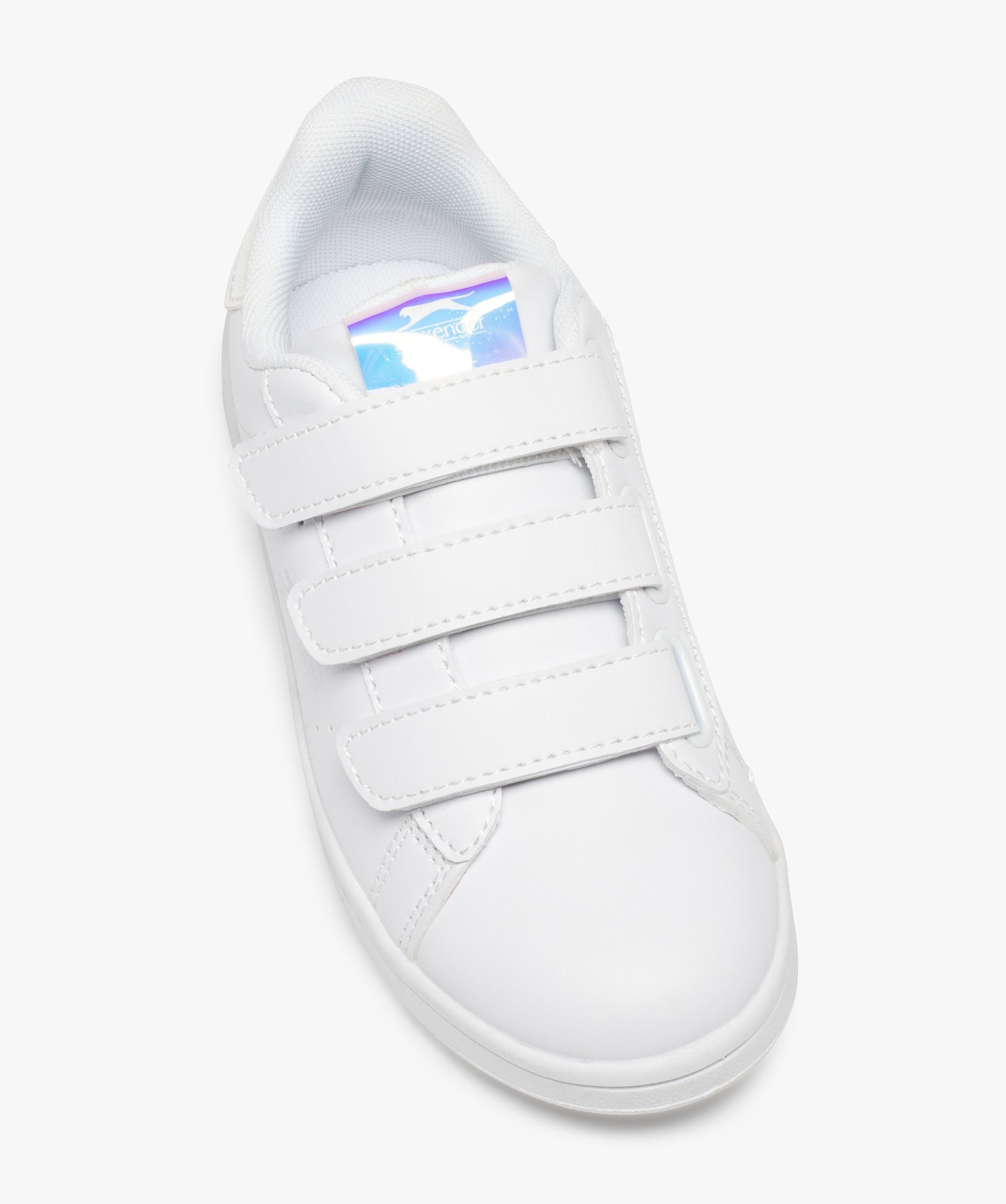 Baskets fille unies à scratchs et détails irisés - Slazenger blanc | GEMO