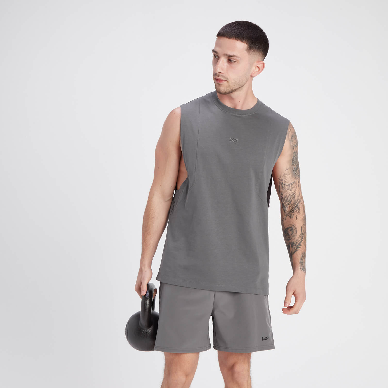Débardeur à emmanchures échancrées MP Adapt pour hommes – Gris cendré