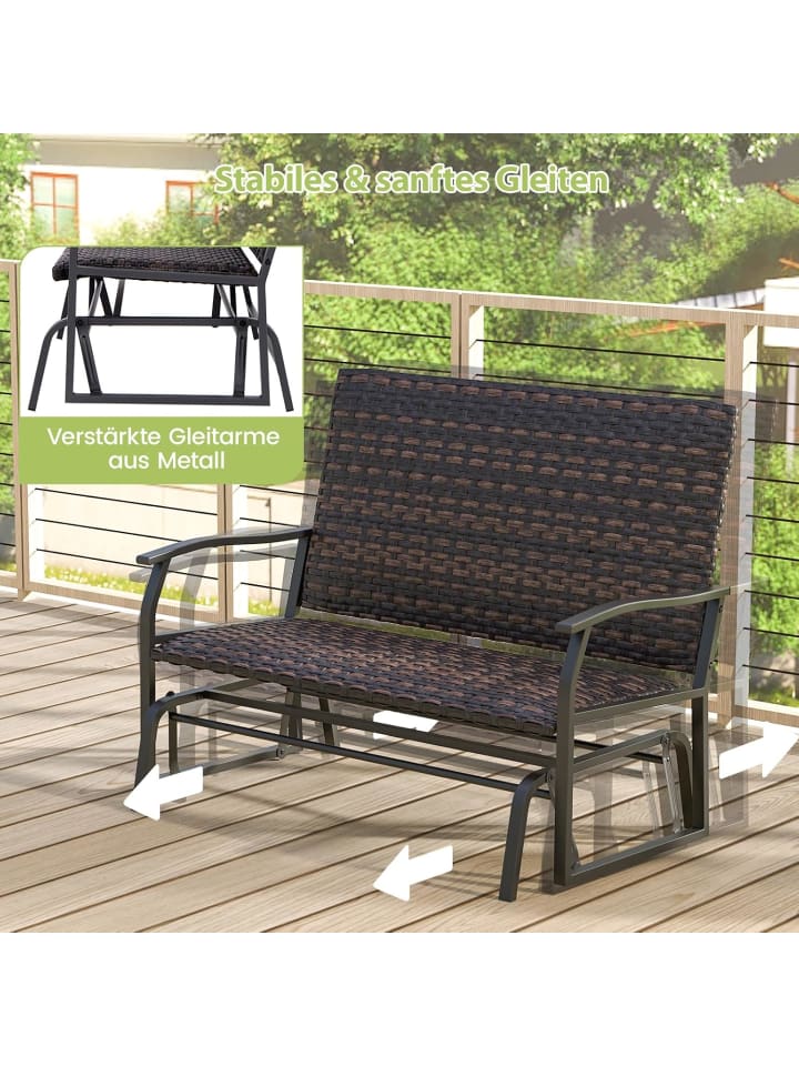COSTWAY Gartenbank Polyrattan in Braun günstig kaufen onesize