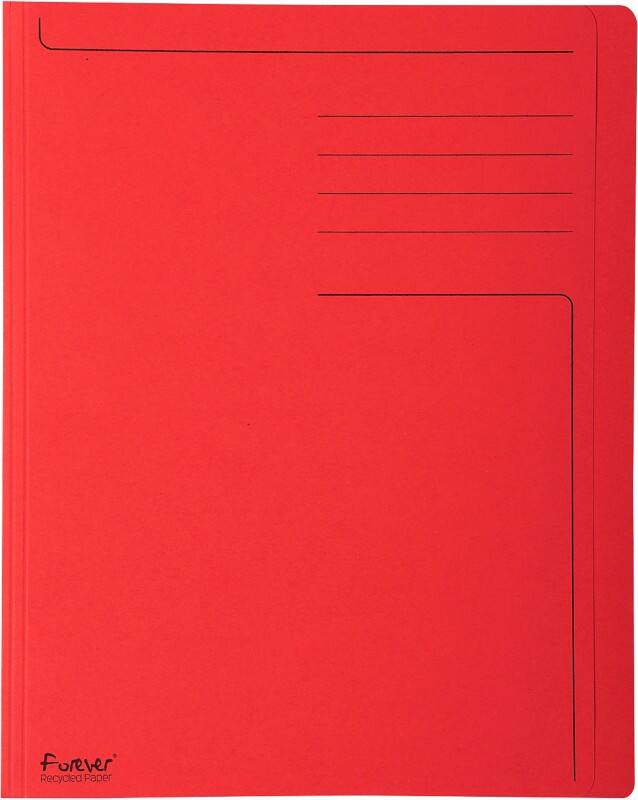 Exacompta Forever Aktendeckel DIN A4 Rot Manila Recycelt 100% 280 g/m² 100 Stück