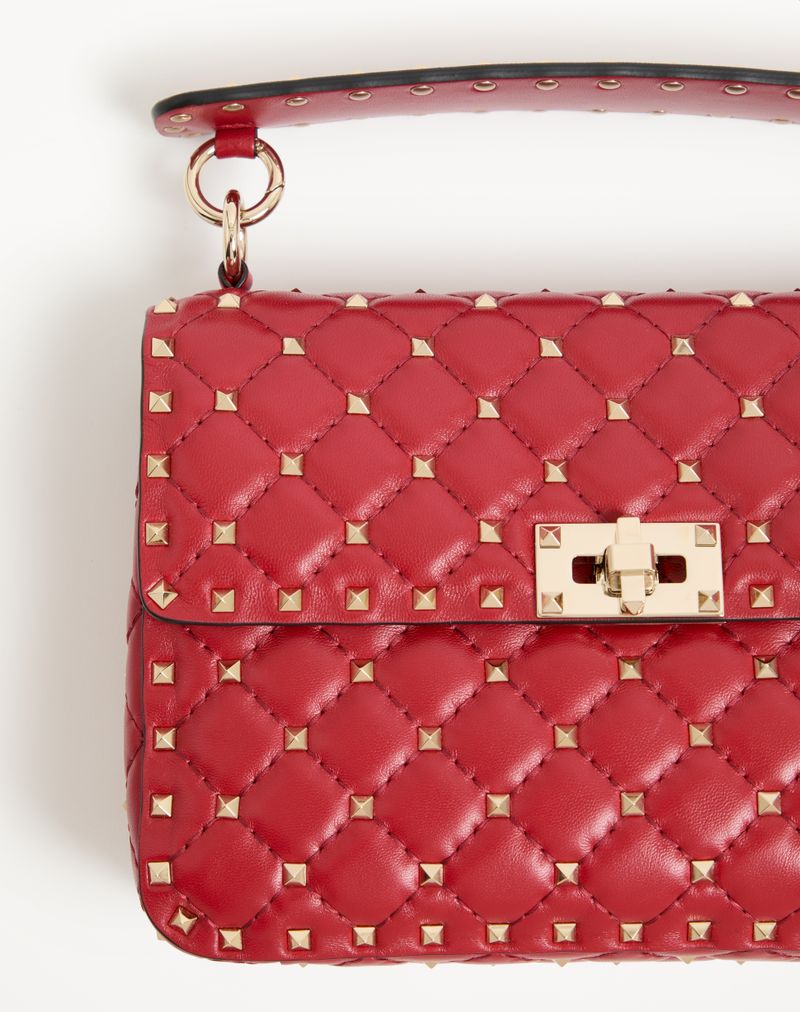 Bolsa média Rockstud Spike em couro napa.