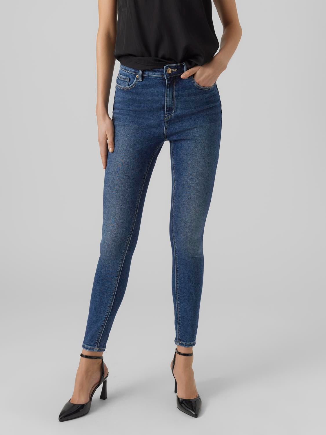 VMSOPHIA Hohe Taille Slim Fit Jeans