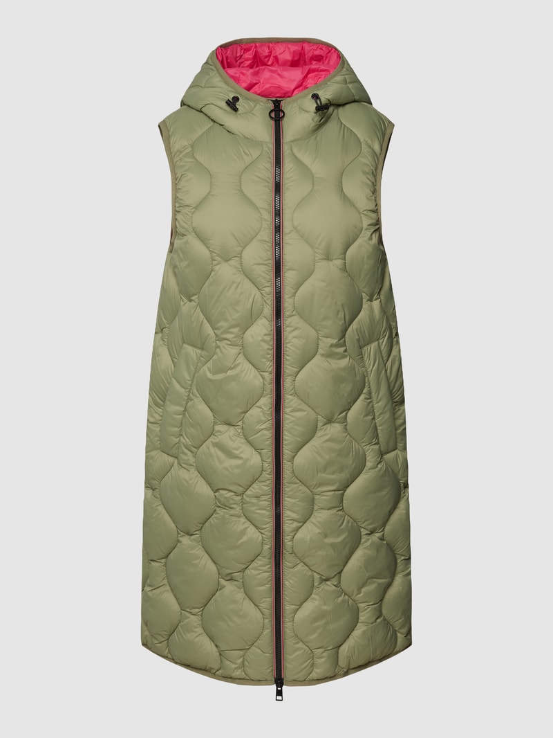 Steppweste mit Kapuze in khaki