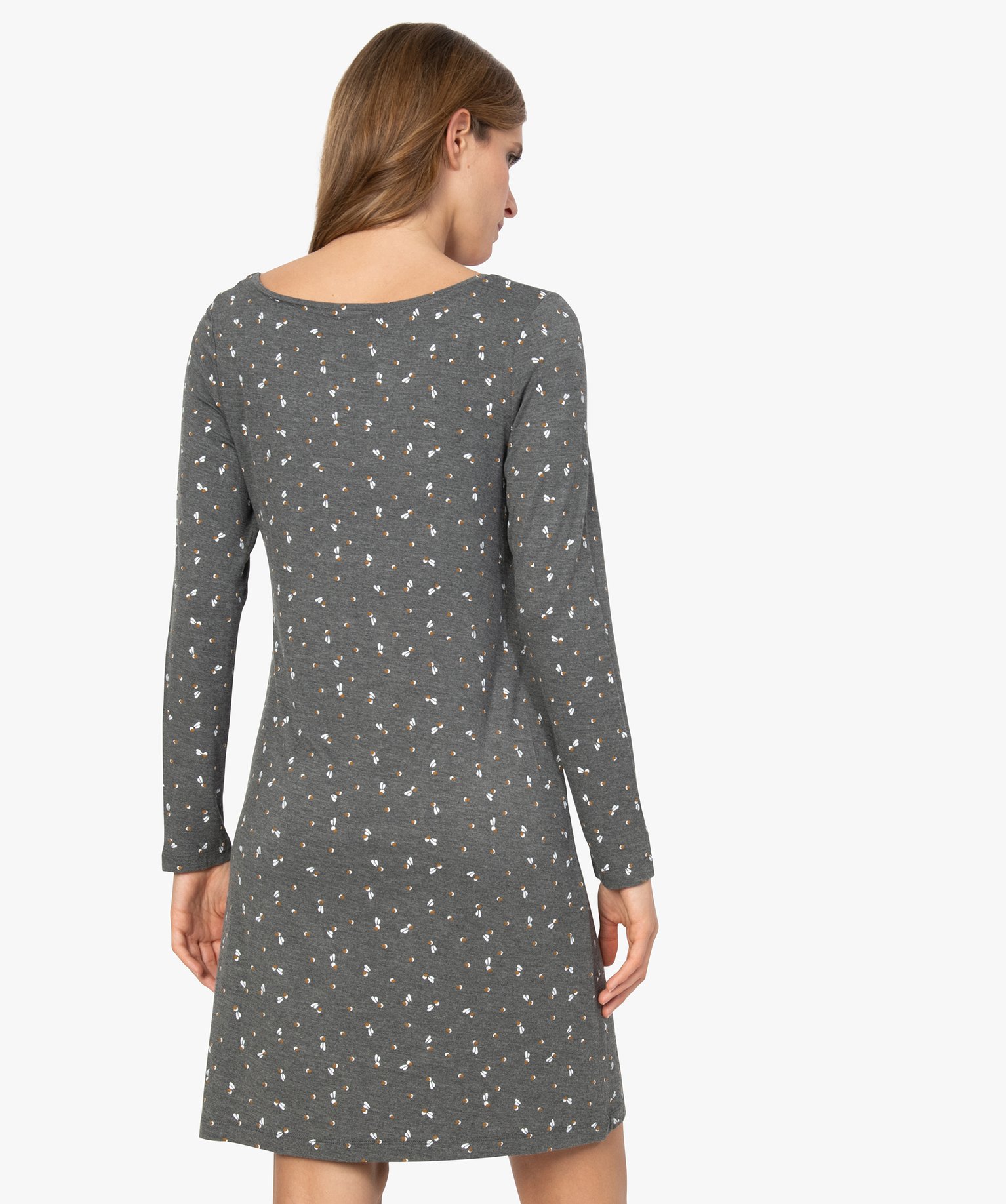 Chemise de nuit à manches longues femme imprime | GEMO