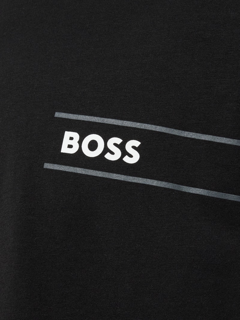 T-Shirt mit Label-Print in schwarz