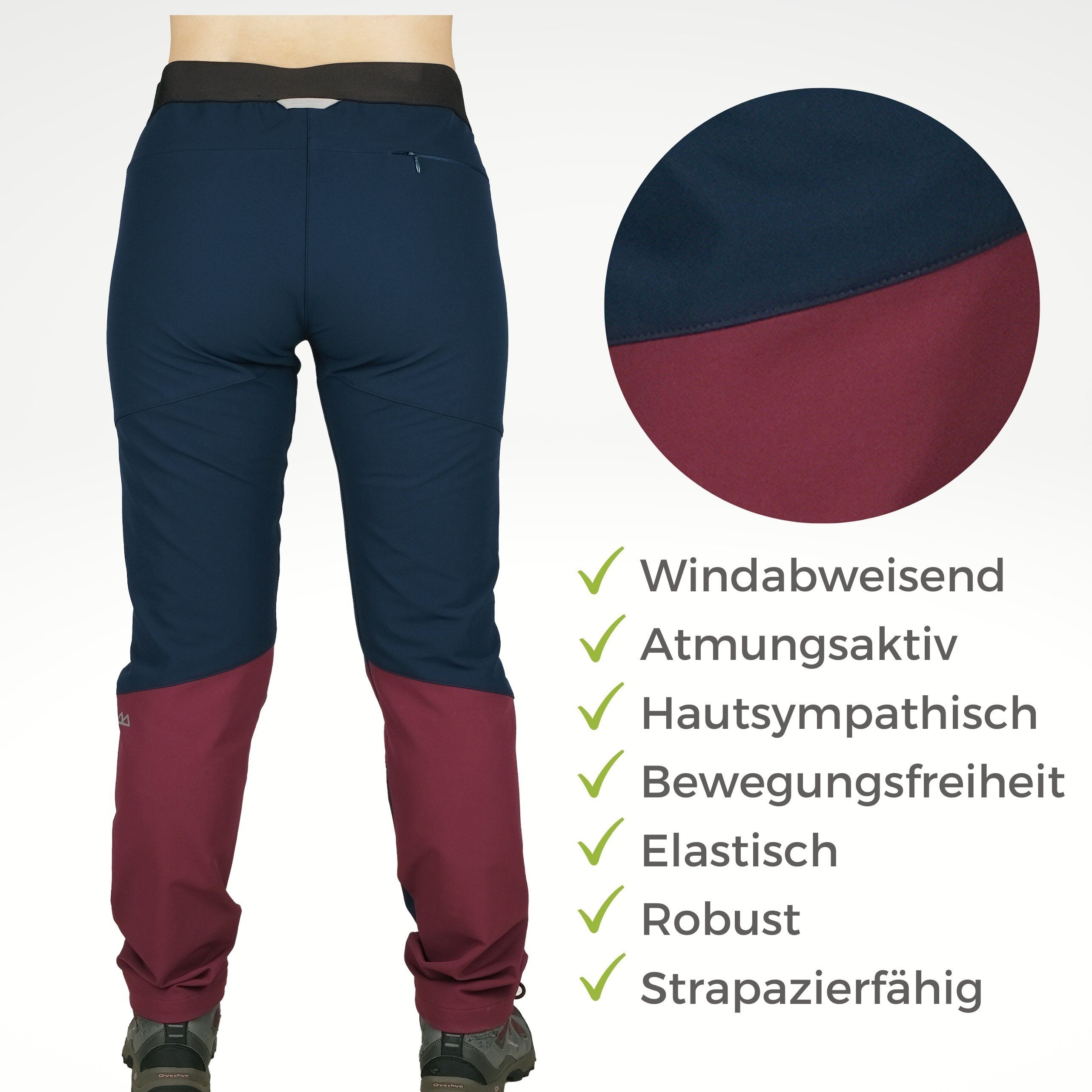 Kaymountain Trekkinghose Damen Wander Outdoor Winter Hose Bernina Hybrid Thermoskin Graphite 44
