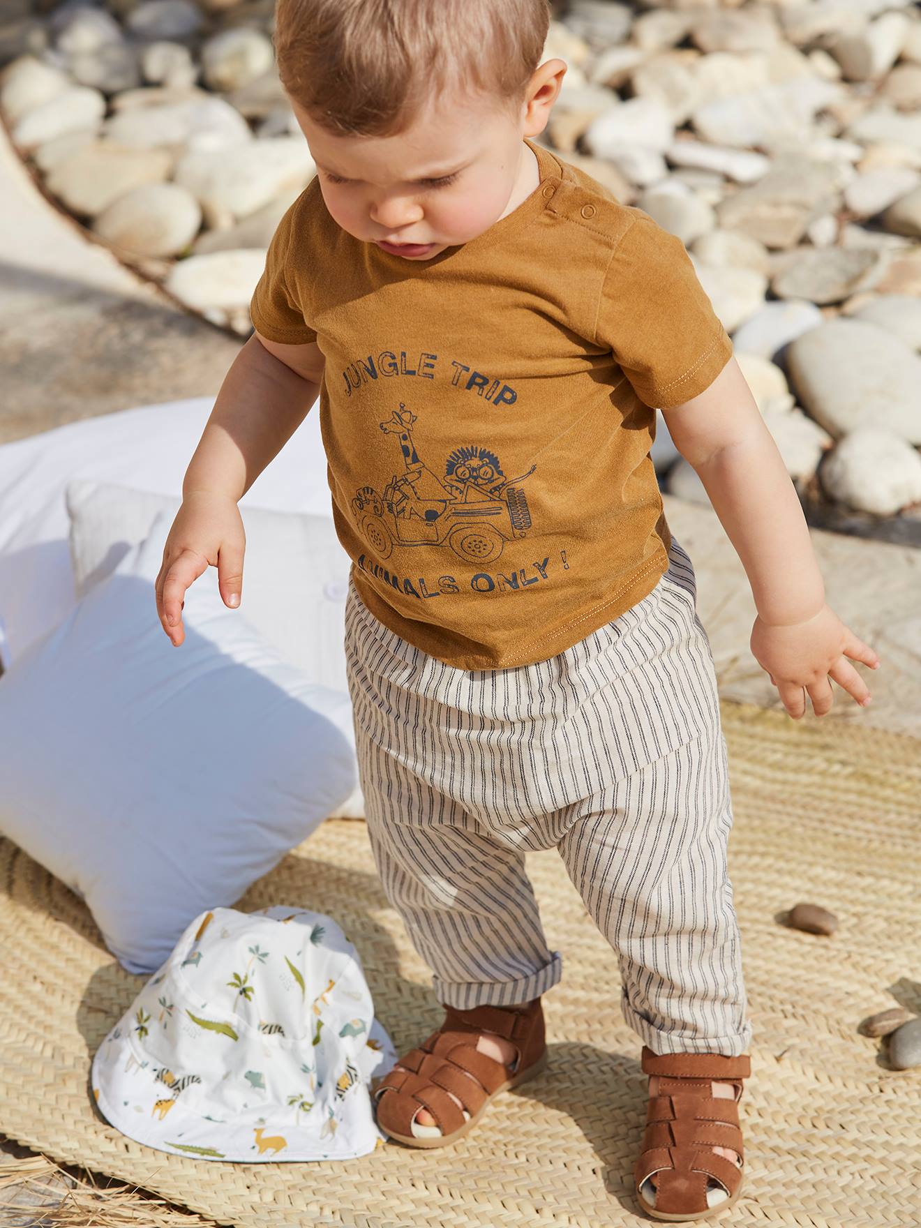 Vertbaudet Jungen Baby Lauflern-Sandalen - braun
