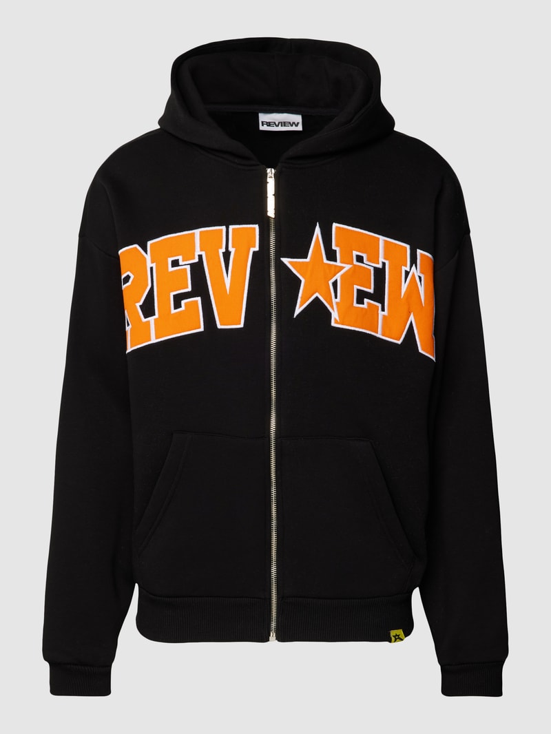 Sweatjacke mit Kapuze in schwarz