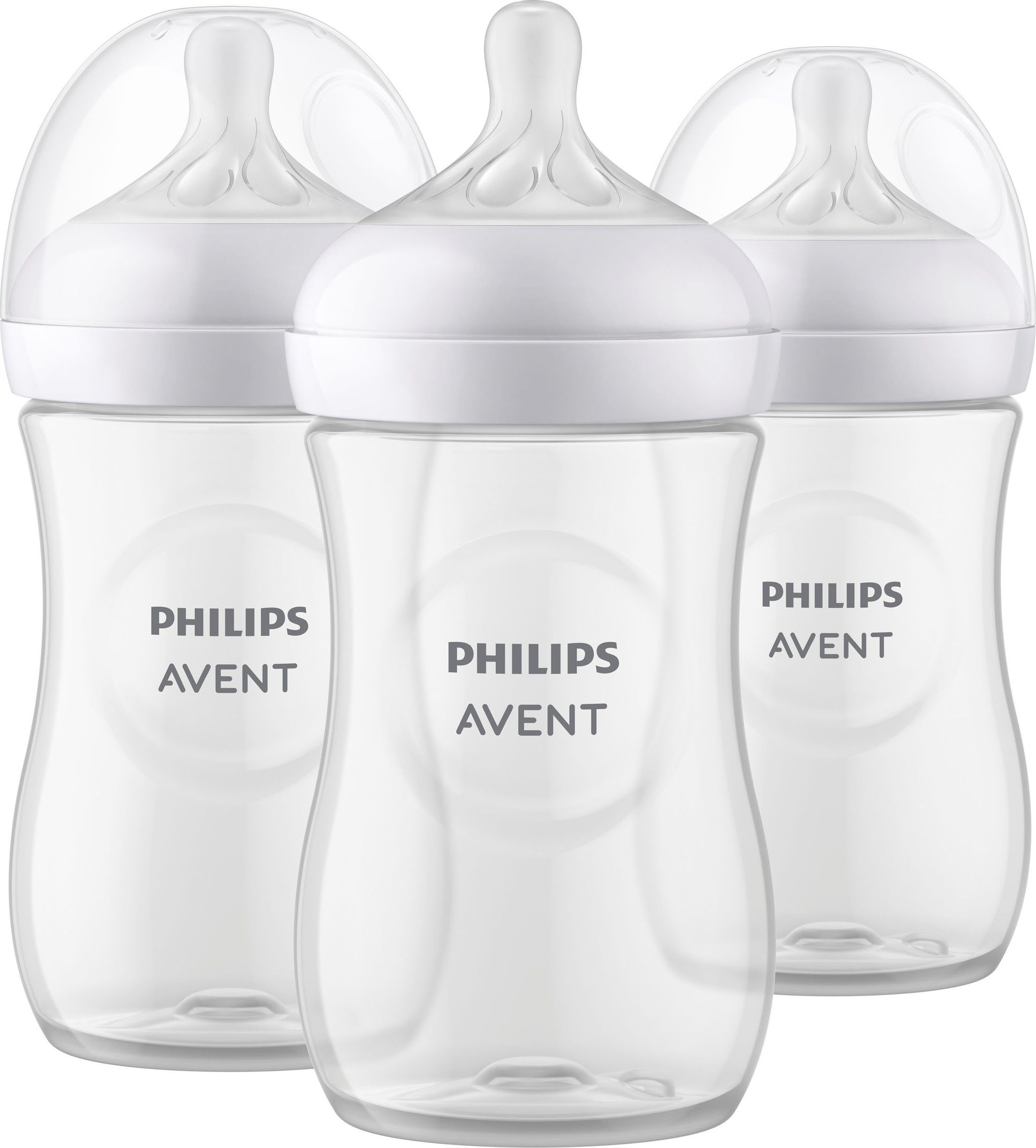 Philips AVENT Babyflasche Natural Response SCY903/03, 3 Stück, 260ml, ab dem 1. Monat