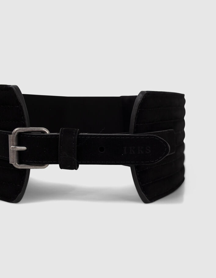 Large ceinture noire cuir velours spécial robe Femme