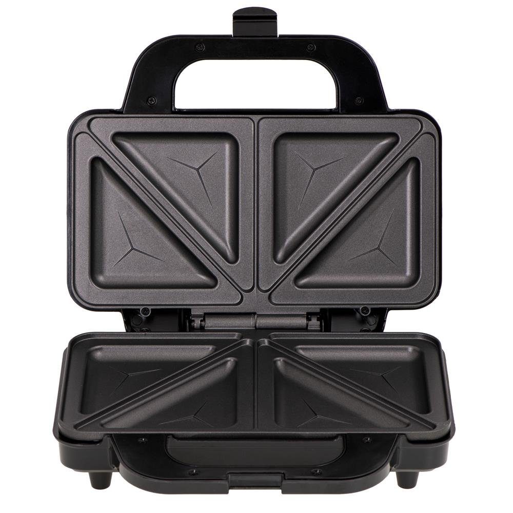 Adler Sandwichmaker AD 3043 Sandwich-Maker, Sandwich-Toaster, XXL Sandwich, Antihaftbeschichtung, schwarz / silber