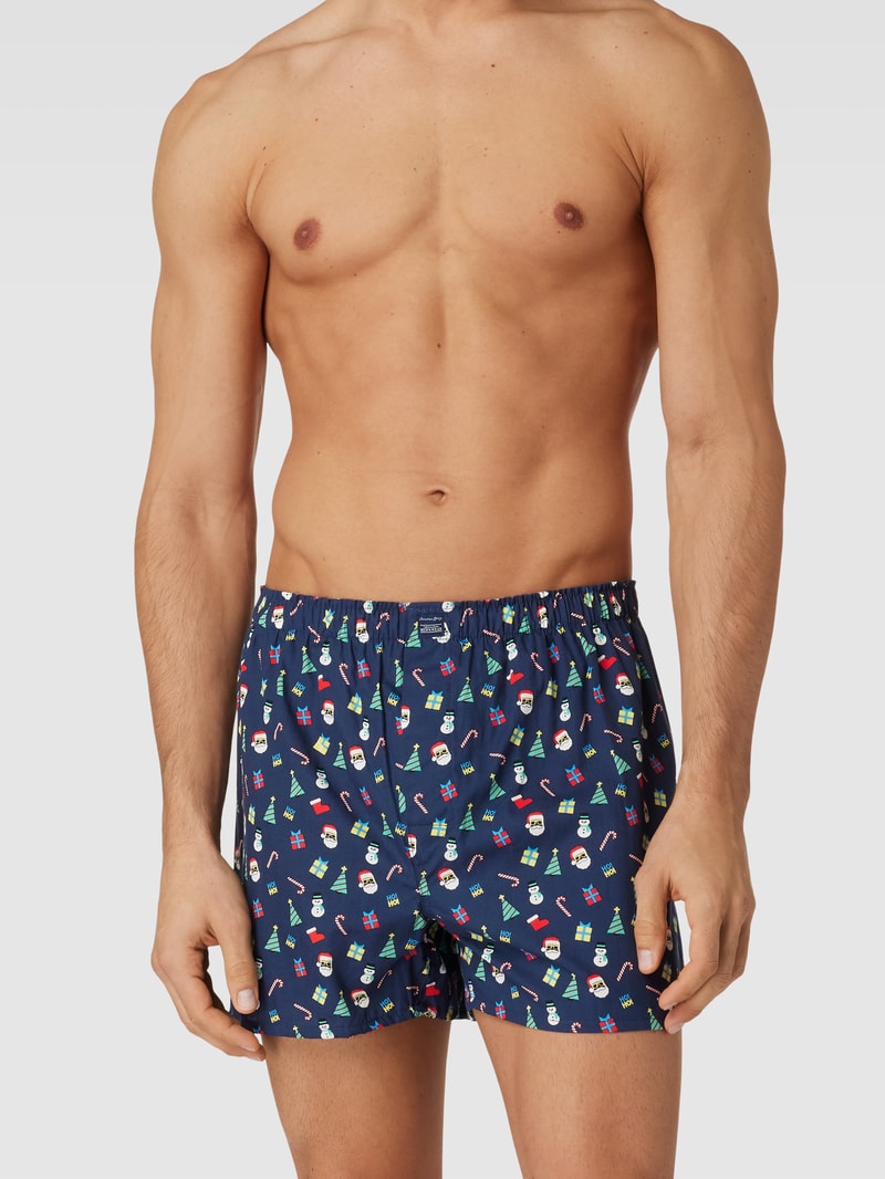 Boxershorts mit Allover-Muster in neon blau