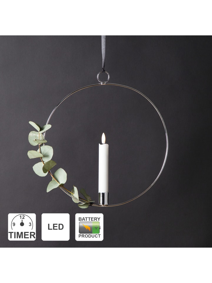 STAR Trading LED Lichterkranz 'Flamme Ring', silber, 30cm günstig kaufen onesize