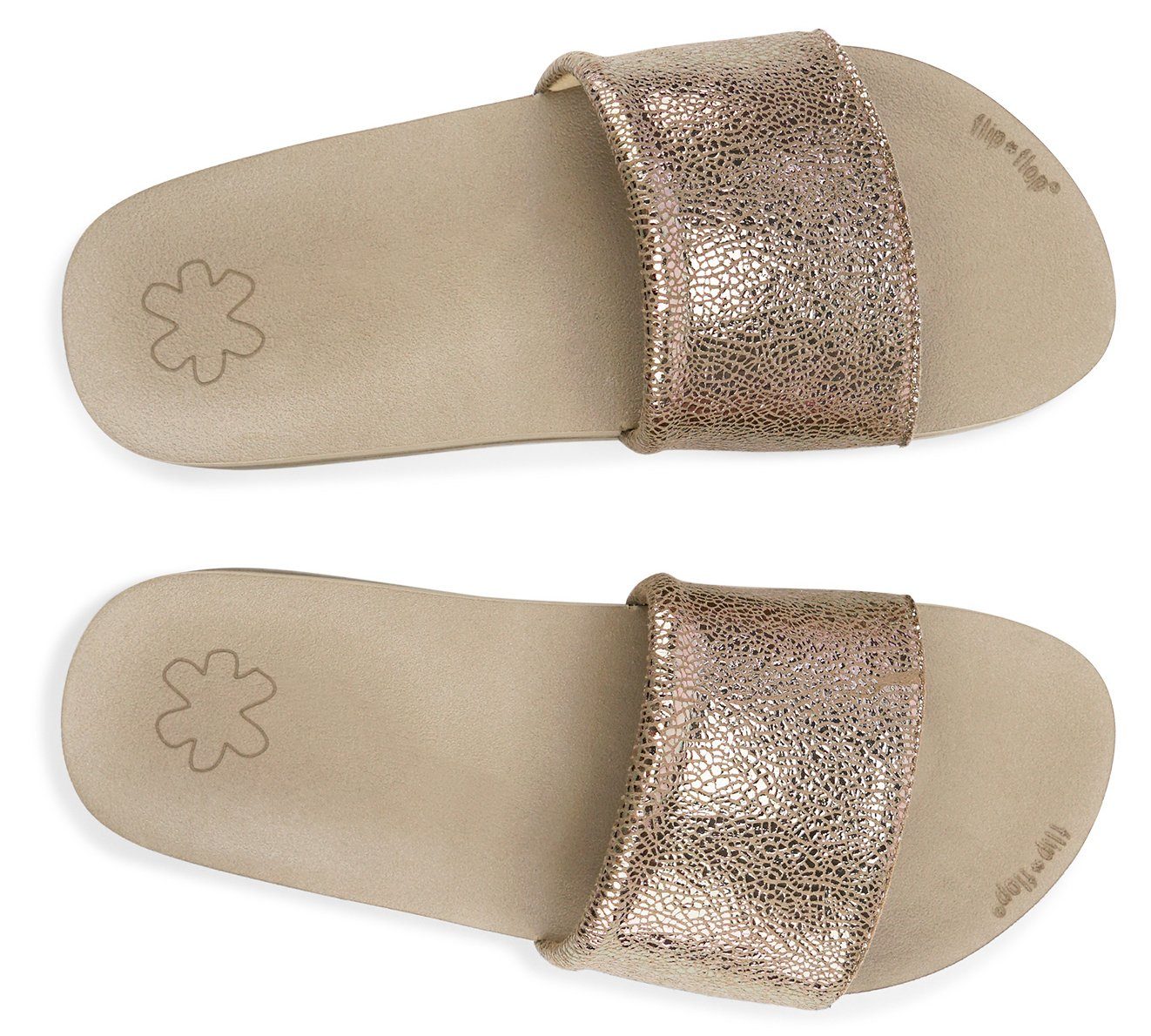 Flip Flop pool metallic cracked Pantolette mit Metallic Crush Effekt