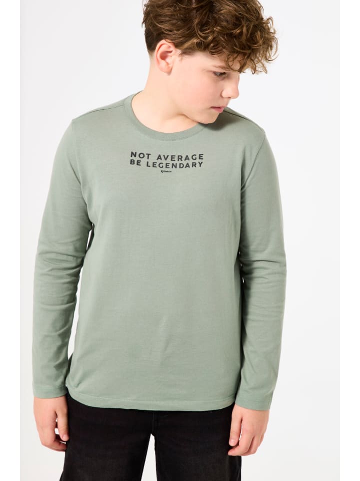 Garcia Langarmshirt mit Schriftprint in rucola günstig kaufen