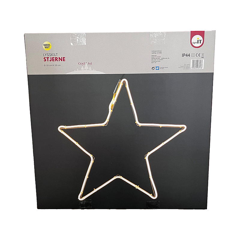 Home Lysskilt stjerne 55x55 cm