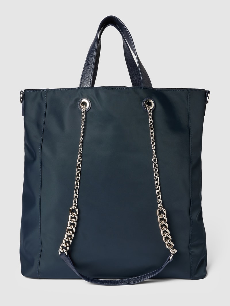 Tote Bag mit Label-Detail in marineblau