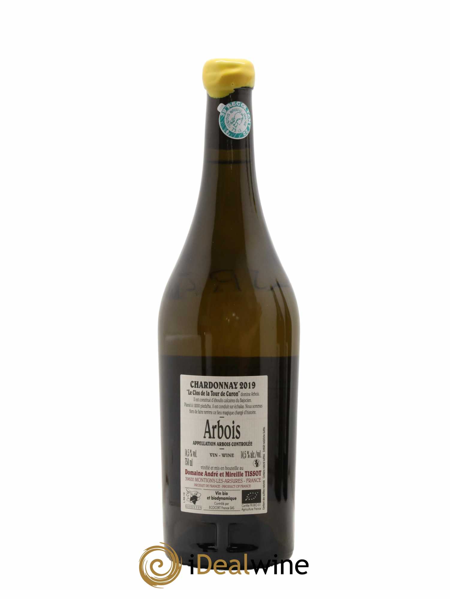 Arbois Chardonnay Le Clos de la Tour de Curon Bénédicte et Stéphane Tissot  2019 - Lot de 1 Bouteille