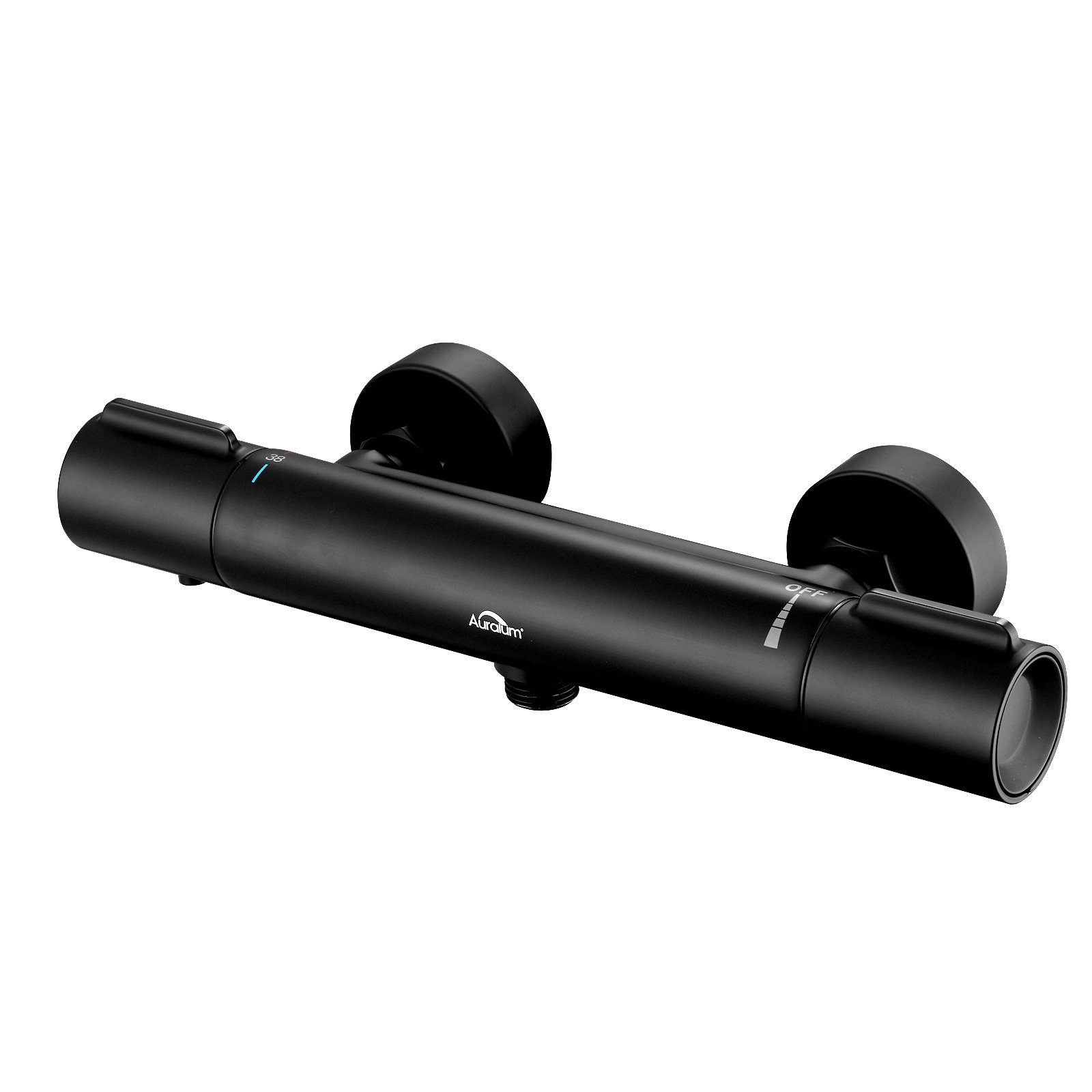 Auralum Brausethermostat Duscharmaturen mit Thermostat Mischbatterie 38℃ Sicherheitsknopf,Schwarz
