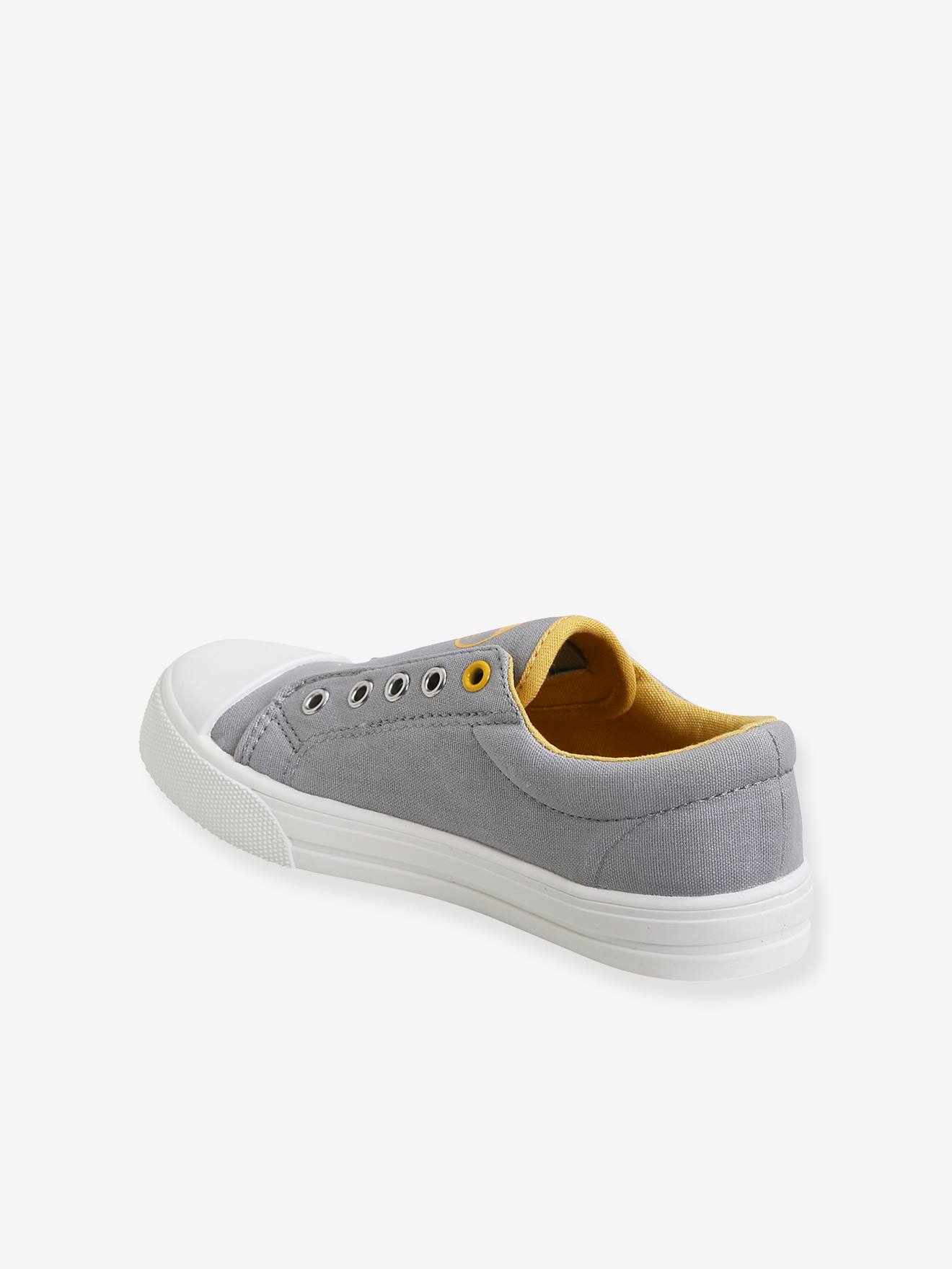 Vertbaudet Jungen Stoff-Sneakers mit Gummizug - grau