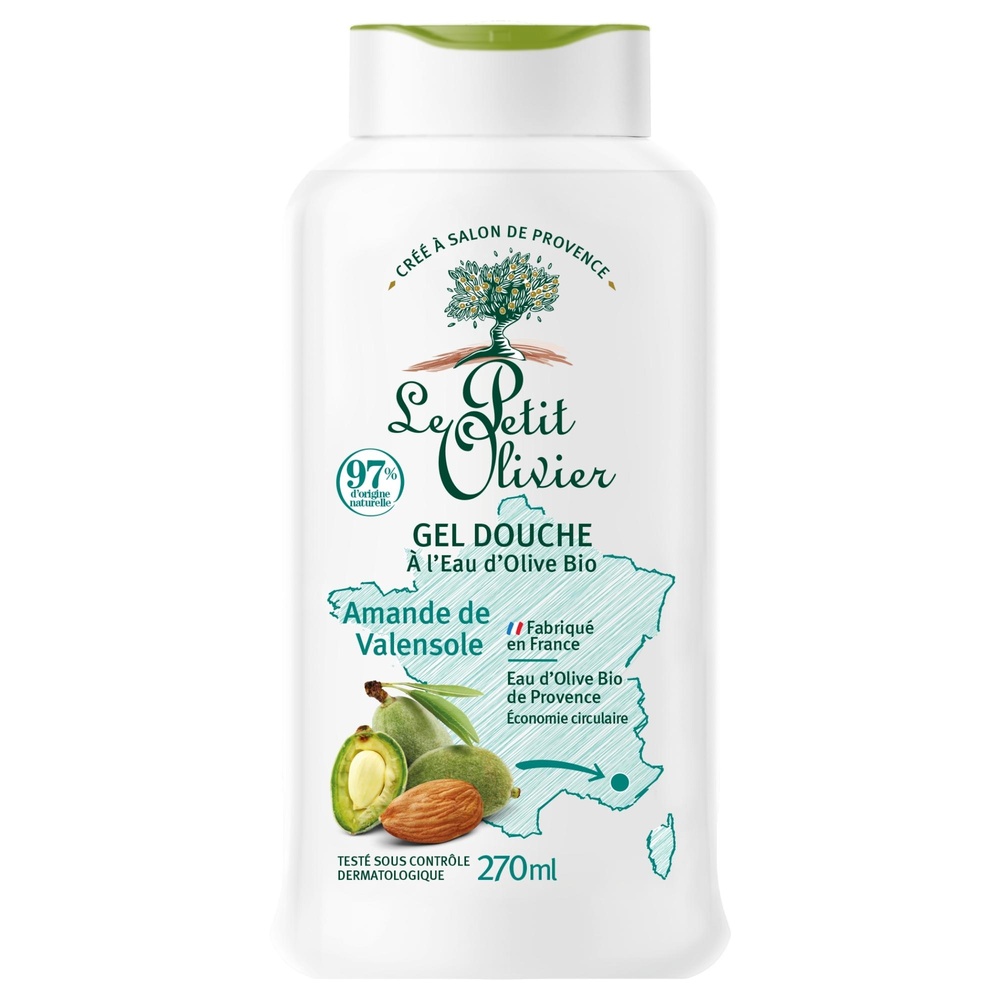 le petit olivier Gel Douche Hydratant à l'Eau d'Olive BIO Amande de Valensole Gel Douche Hydratant