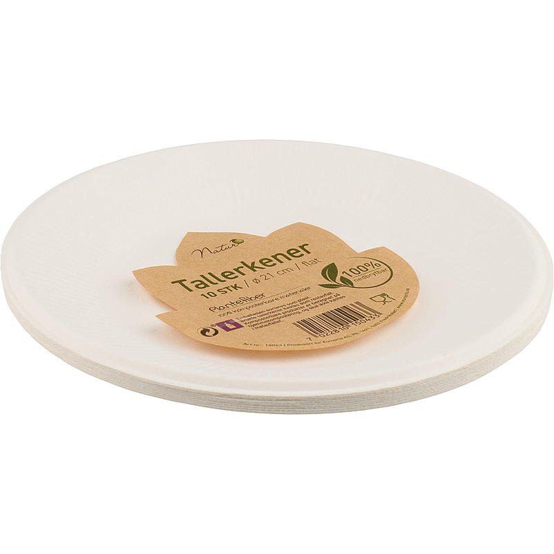 Natur Engangstallerken 10-pk 21 cm