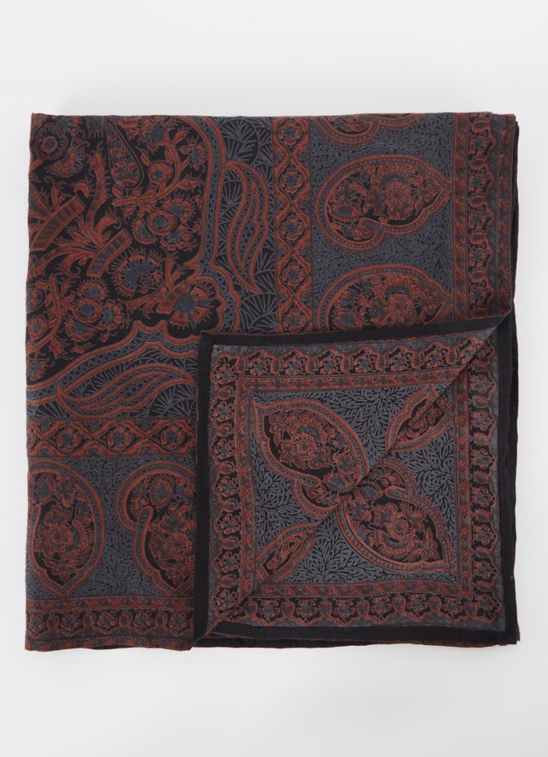 Antique Batik Tajaro cotton headscarf with print 140 x 140 cm