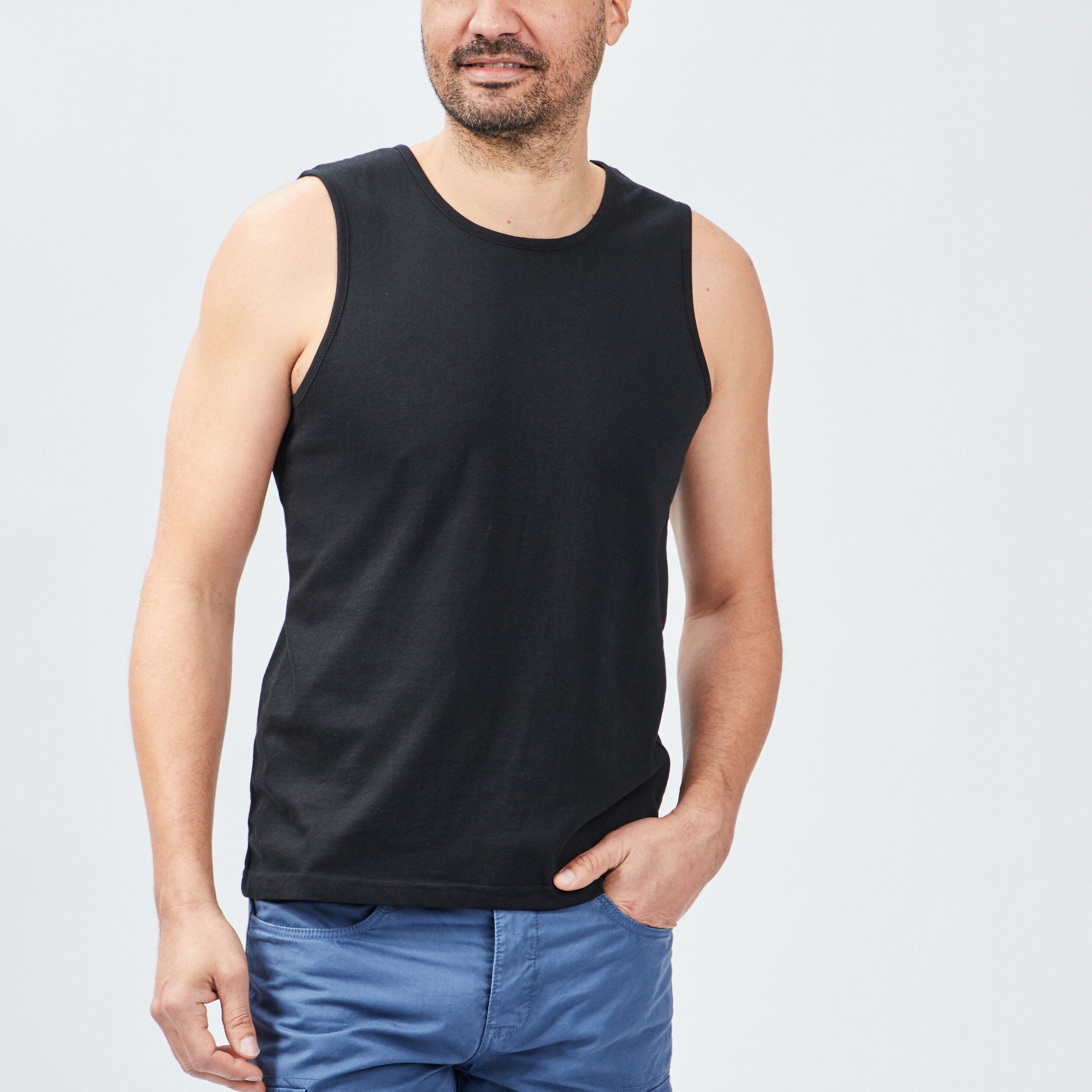 Débardeur bretelles larges noir homme | La Halle
