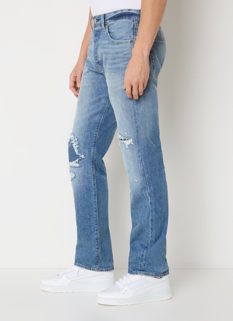 Blugi Levi's 501 Final Hour cu croială dreaptă și tiv rupt
