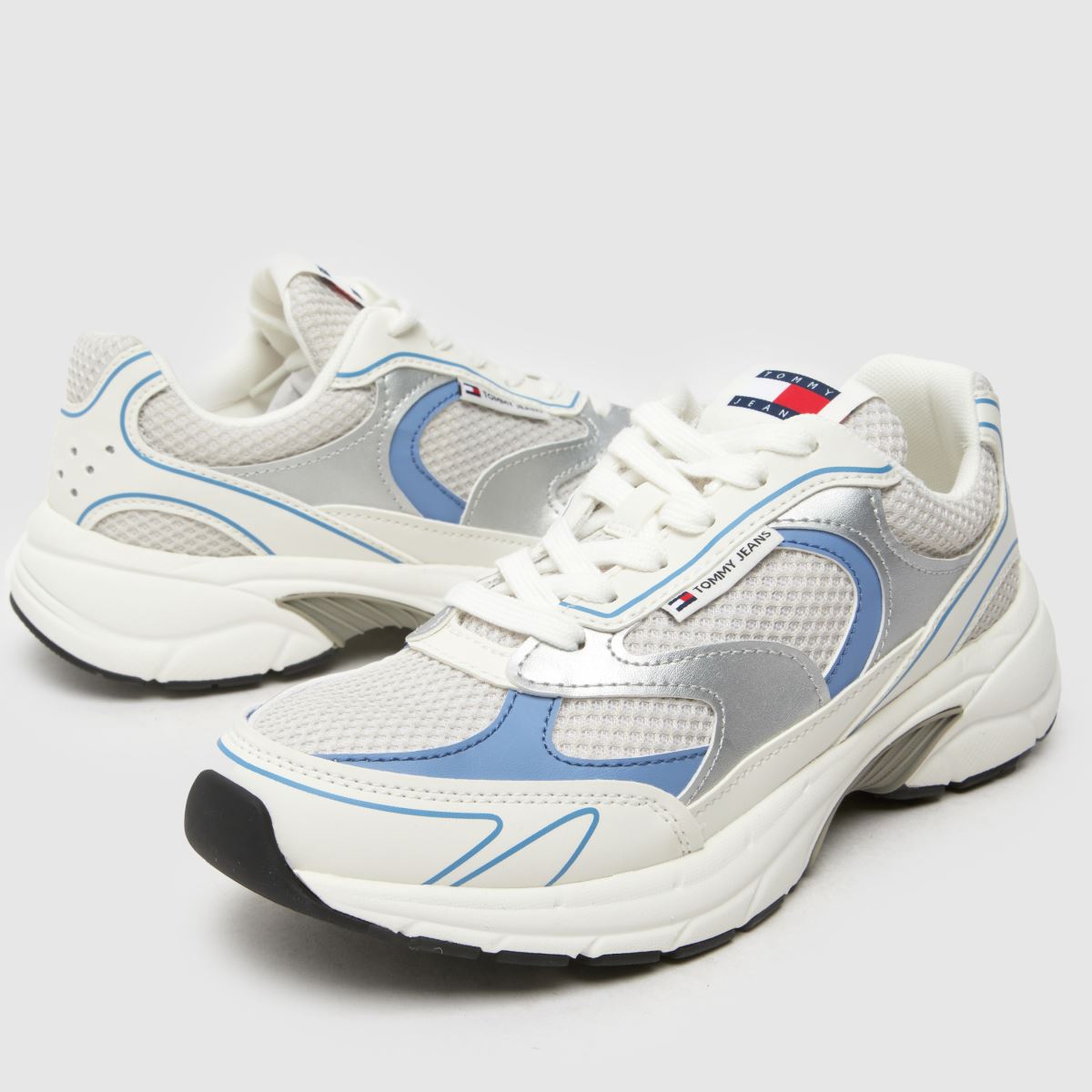 Tommy Jeans Coney Metallic Runner Tornacipő Fehér és Kék Színben