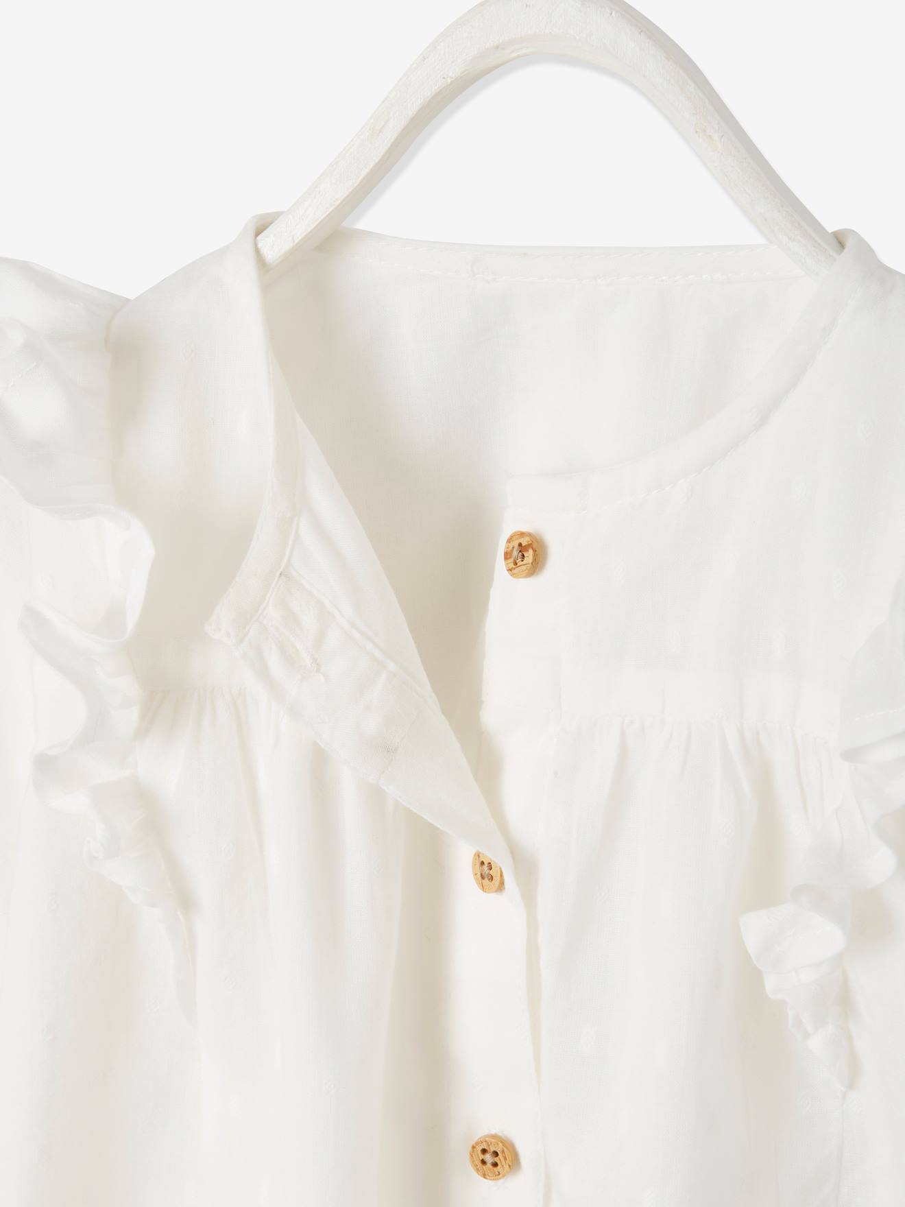 Blouse volantée bébé fille ivoire