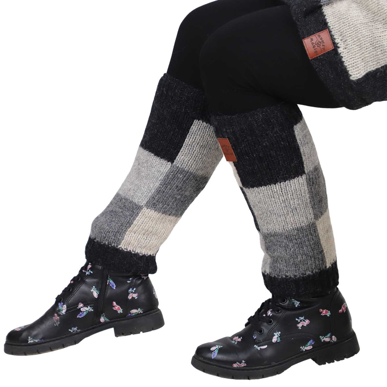 KUNST UND MAGIE Beinstulpen Beinlinge Legwarmer Fußstulpen Strick Wolle Gamaschen Boho Hippie