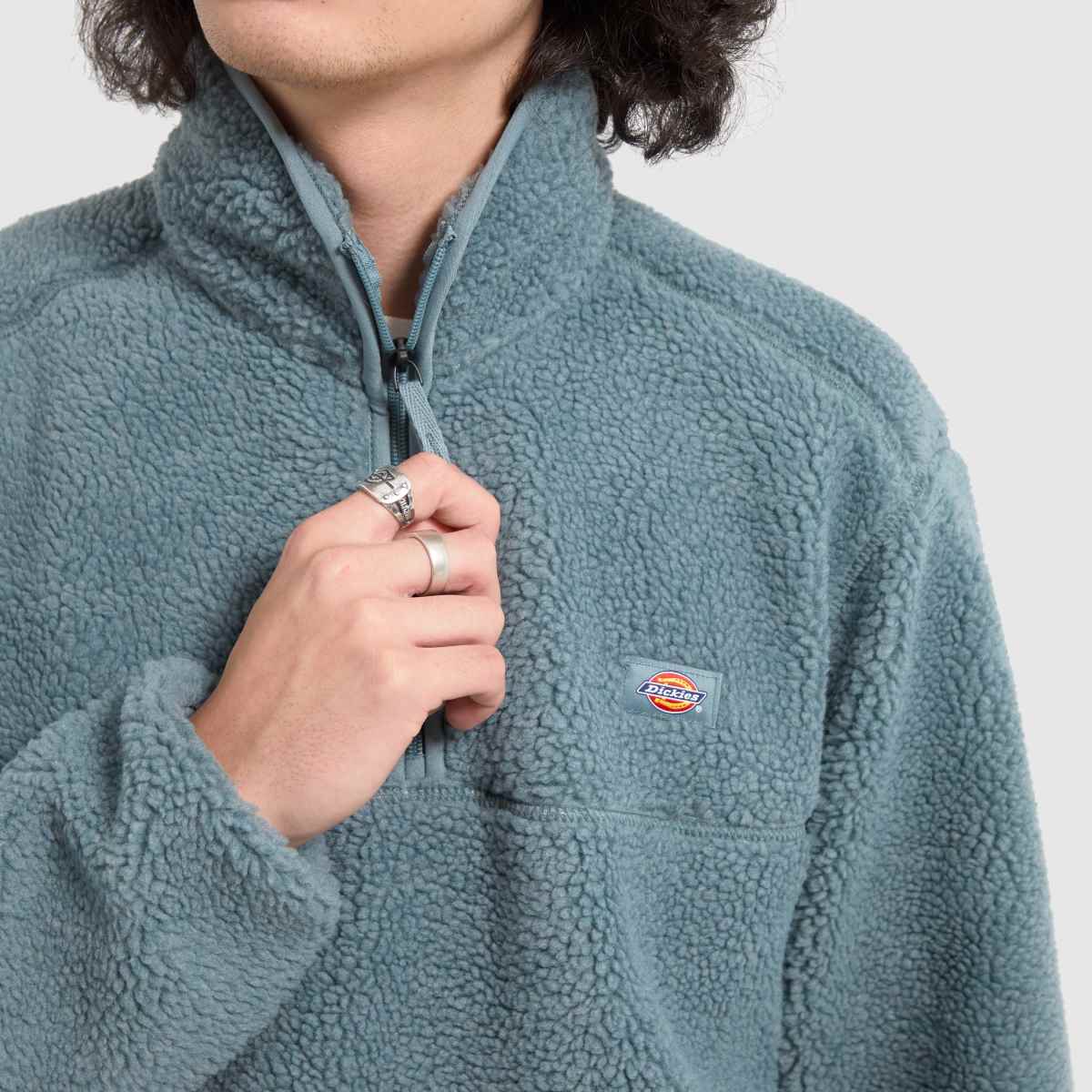 DICKIES – Mount Hope – Turkos fleecejacka med 1/4-dragkedja