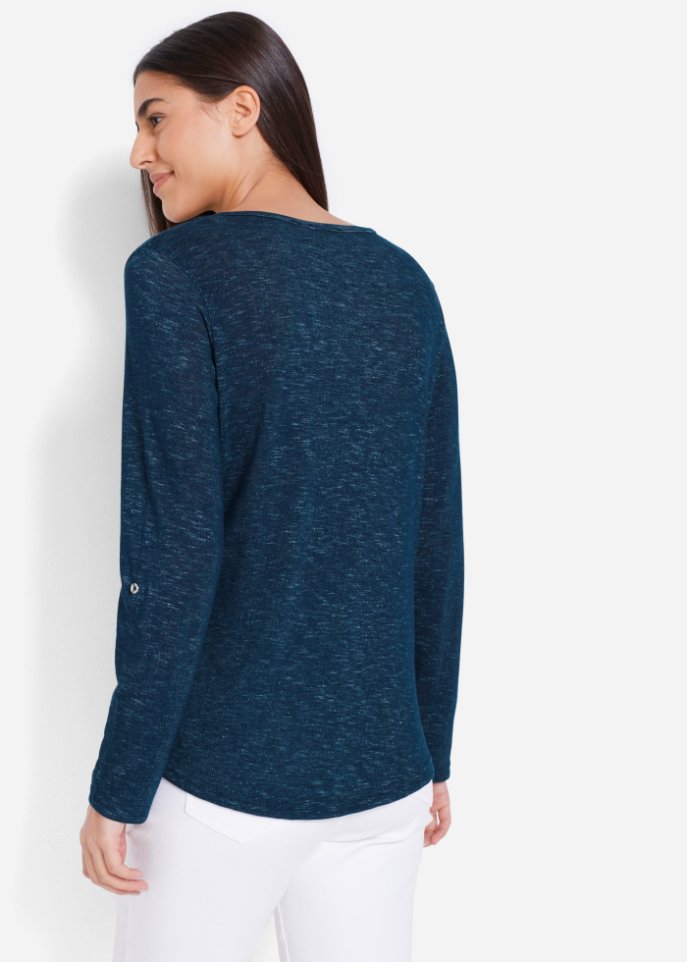 Langarmshirt mit Knopfleiste
