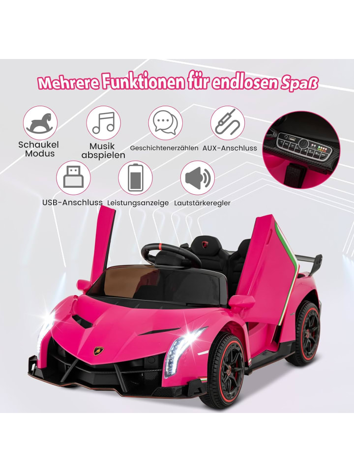 COSTWAY 12V Lamborghini Elektroauto in Rosa günstig kaufen onesize