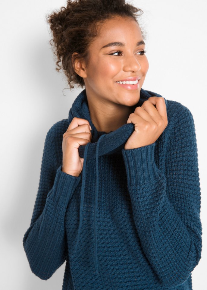 Rollkragenpullover mit Kordeln