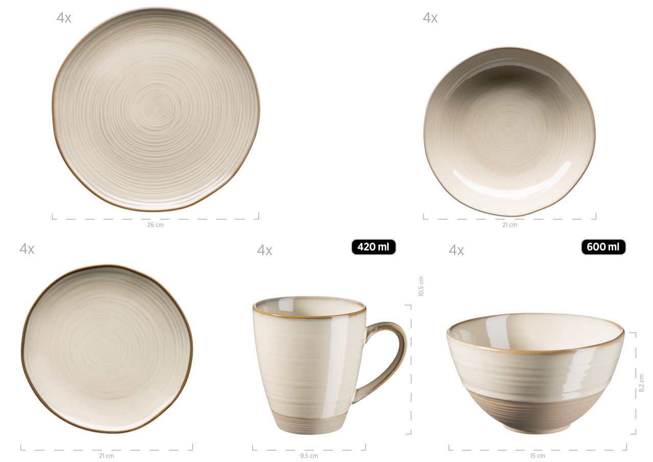 Mäser Serie Nottingham, Kombiservice 20 teilig für 4 Personen
