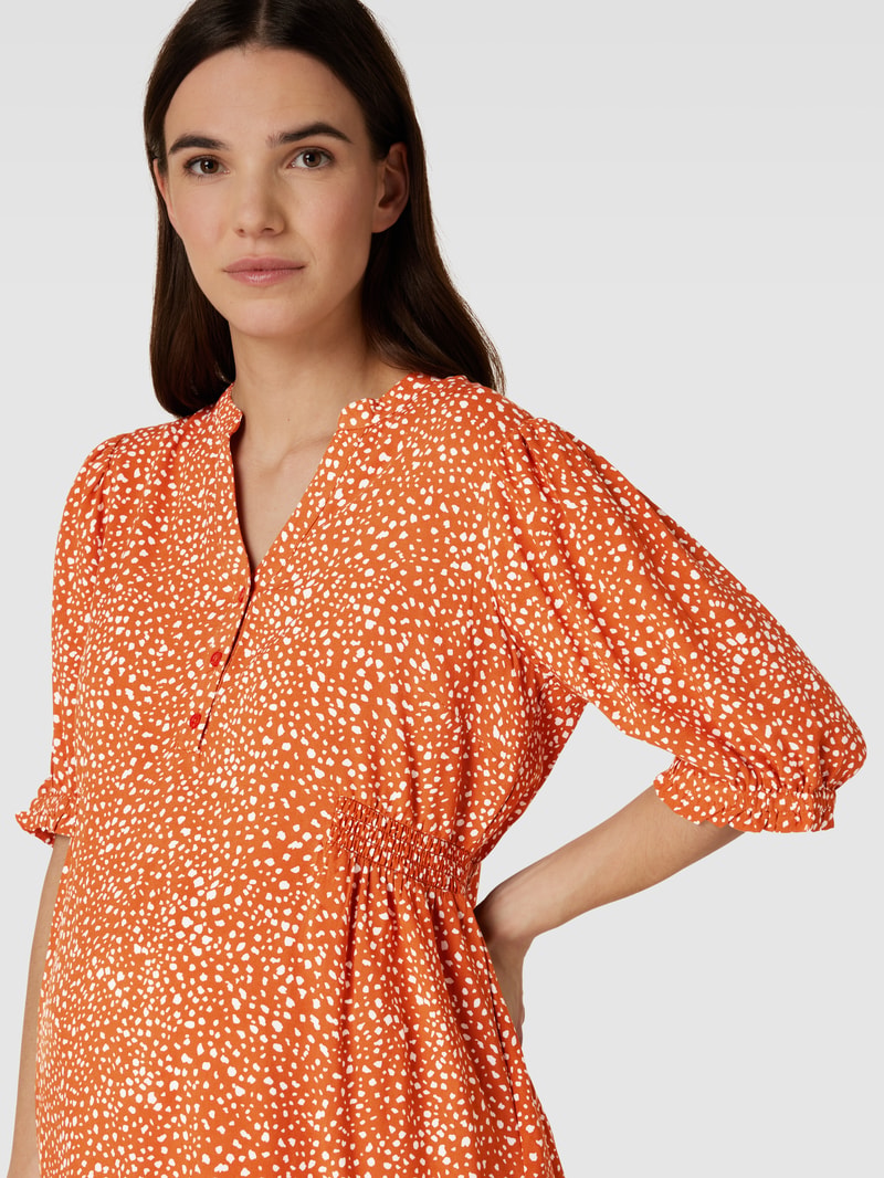 Umstands-Bluse mit Brustraffung in rostrot