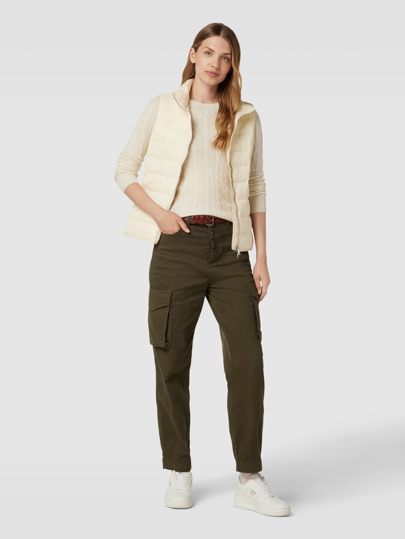 Steppweste mit Label-Stitching in ecru