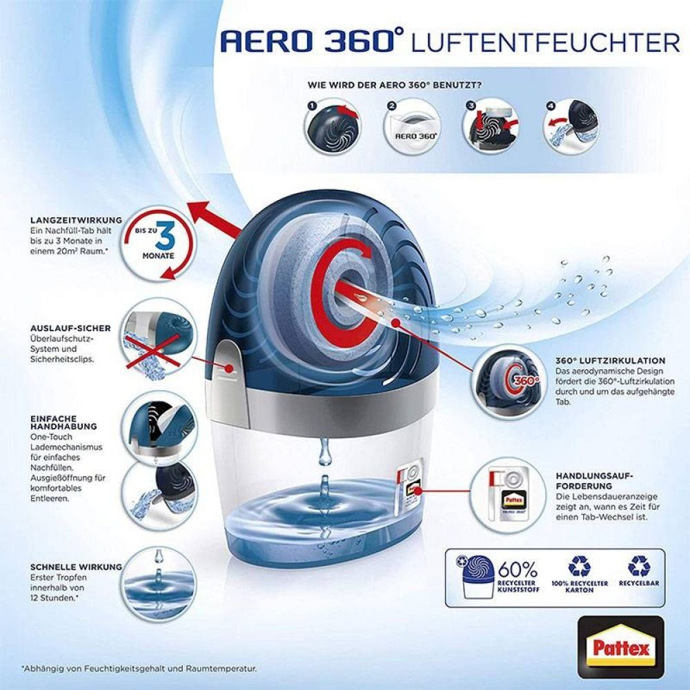 Pattex Luftbefeuchter Pattex Luftentfeuchter Aero 360 Grad 450g