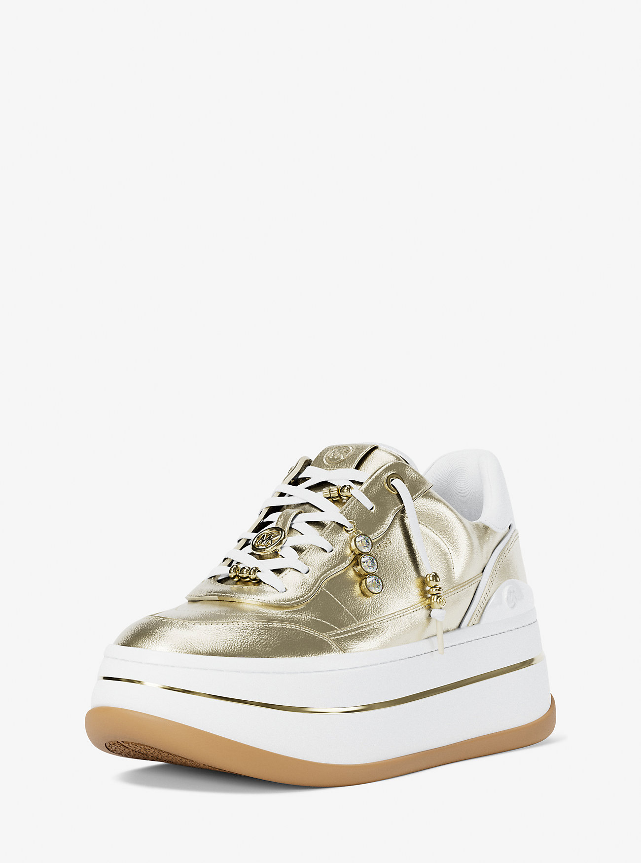 Hayes Utsmykket Metallisk Skinn Platform Sneaker - BLEKEGYLL