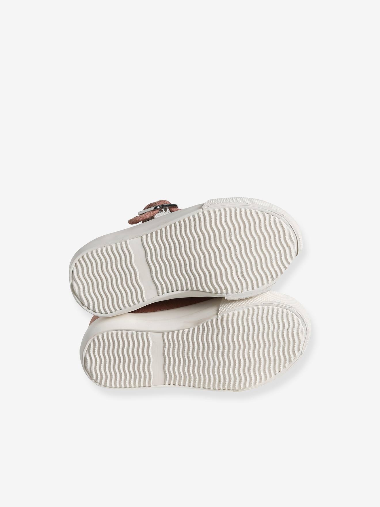 Vertbaudet Baby Stoffschuhe mit Schnalle - braun