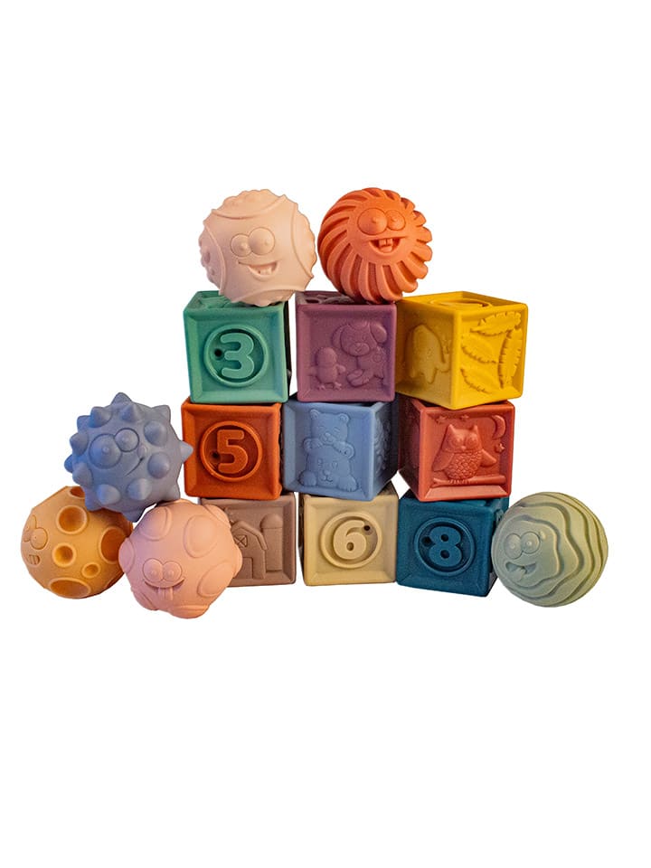 Magni 15tlg. Baby-Massage-Set mit Stapelblöcken - ab 6 Monaten günstig kaufen onesize
