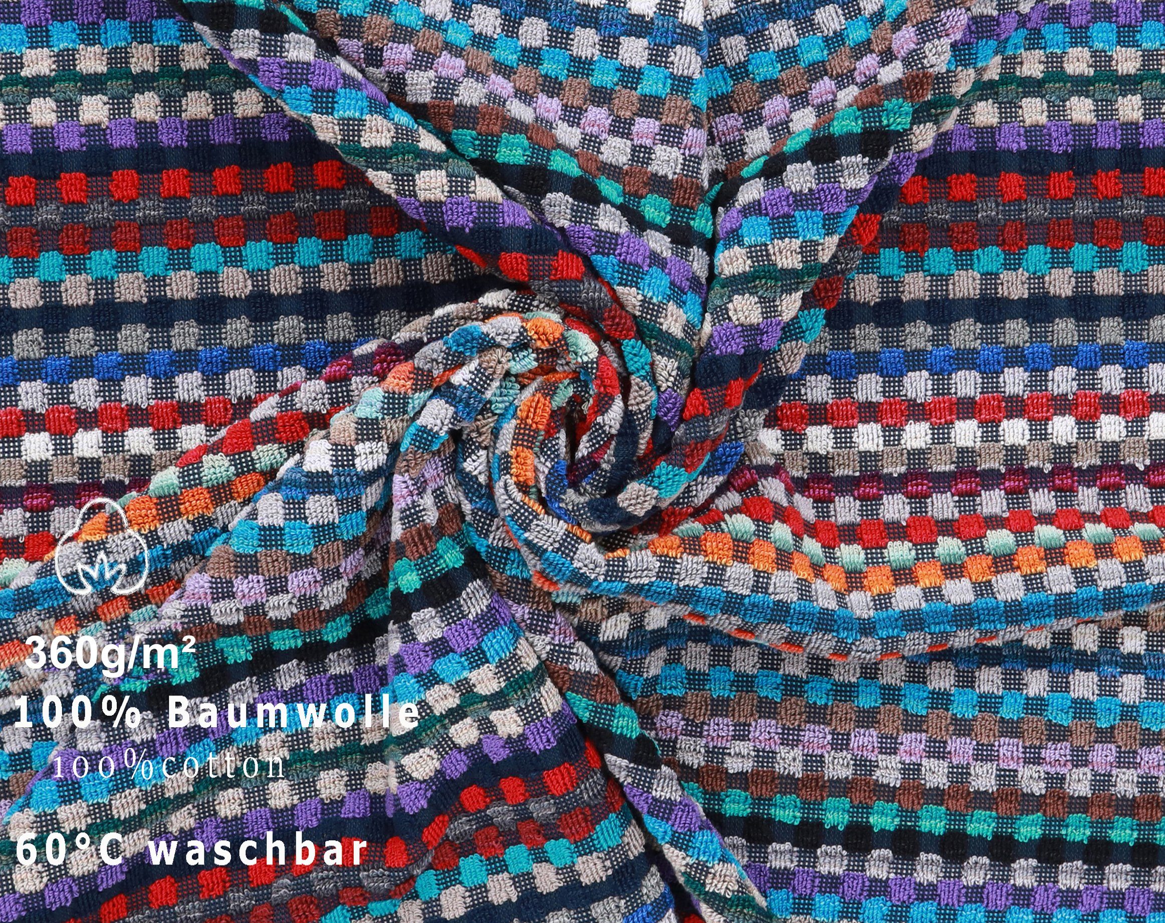 Betz Badetuch 2 Stück XXL Duschtücher 100% Baumwolle Karo BUNT Größe 70x140 cm