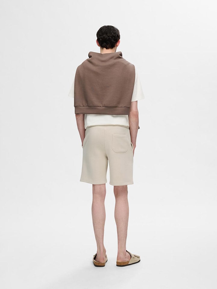 SELECTED HOMME Sweatshorts in Creme günstig kaufen