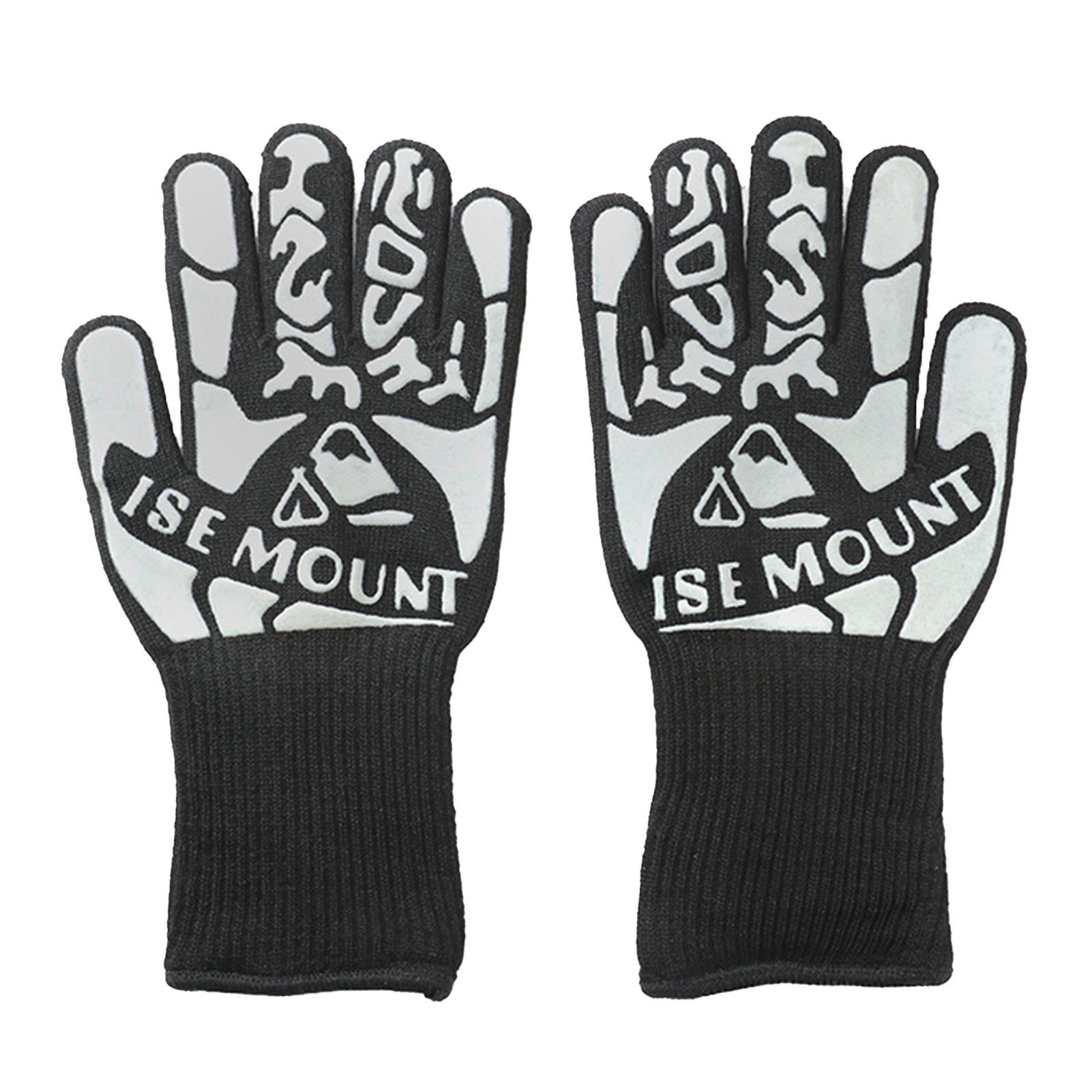 Rutaqian Topflappen Grillhandschuhe Hitzebeständig bis 800°C,Silikon feuerfeste Handschuhe, (Ofenhandschuhe BBQ Handschuhe Kochhandschuhe Backhandschuhe, Grill Handschuhe Mit Verdickte Rutschfester), Geeignet für Grillen und Backofen