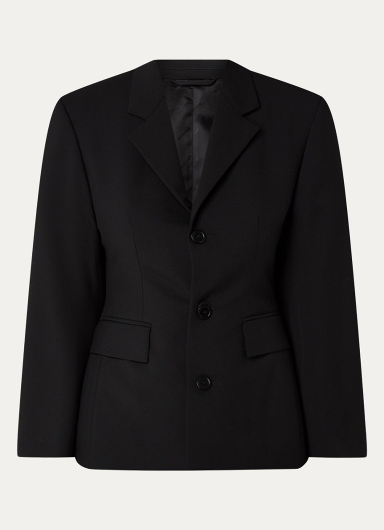 Balenciaga gyapjú blézer fedőzsebekkel