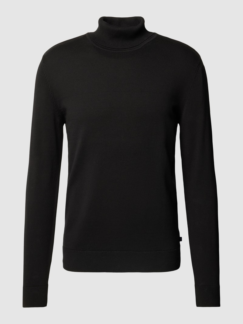 Strickpullover mit Rollkragen in schwarz